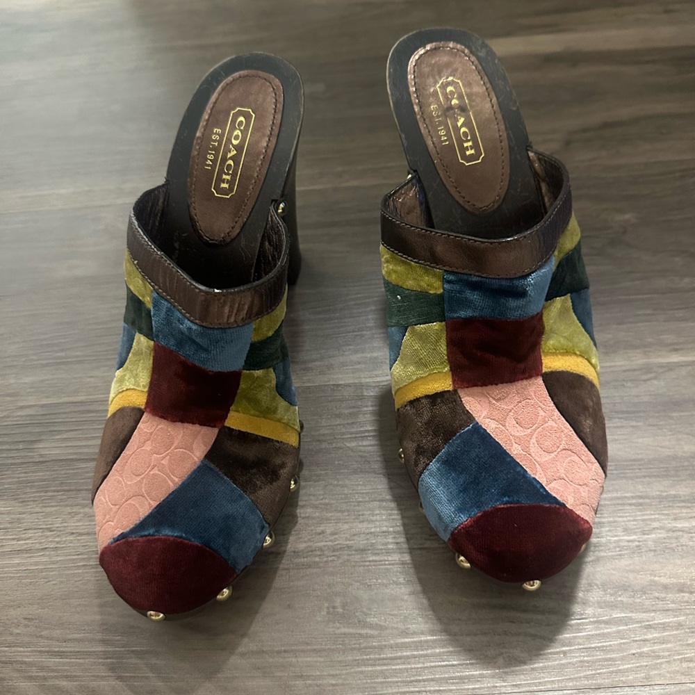 Vintage Coach Women’s Estelle Patchwork Mules
